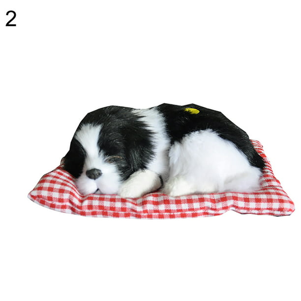 Cute Sleeping Simulation Dog Home Decoration Childs Squeak Toy Mini Plush Decor